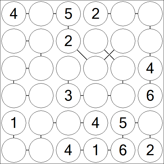 Chain Sudoku 6x6 - Medium