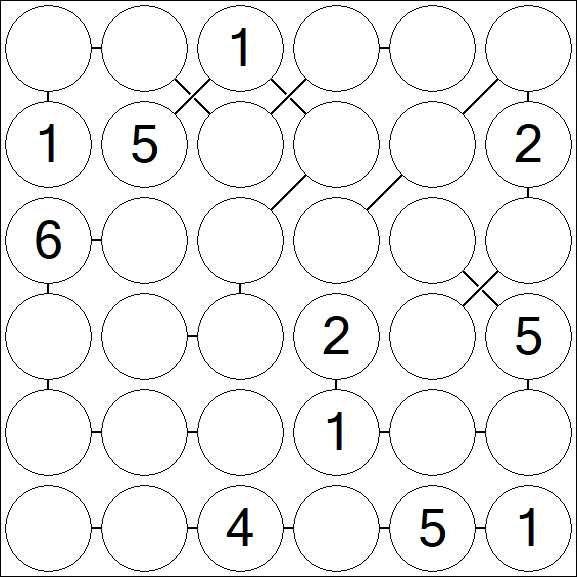 Chain Sudoku 6x6 - Medium