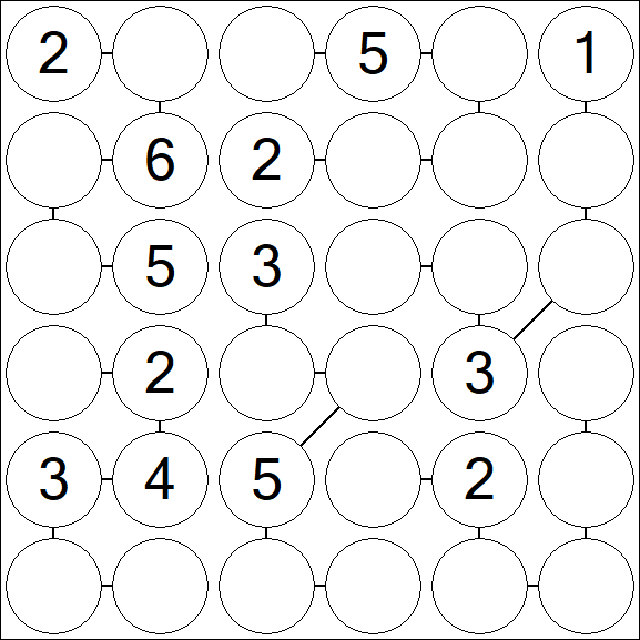 Chain Sudoku 6x6 - Medium