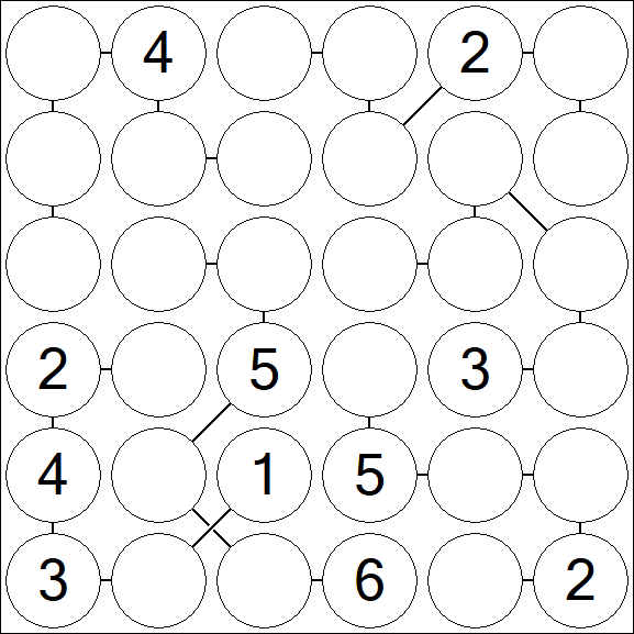 Chain Sudoku 6x6 - Medium