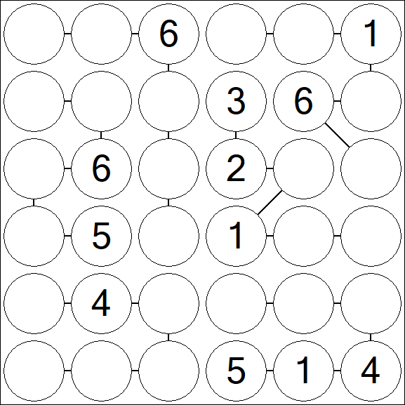 Chain Sudoku 6x6 - Mittel