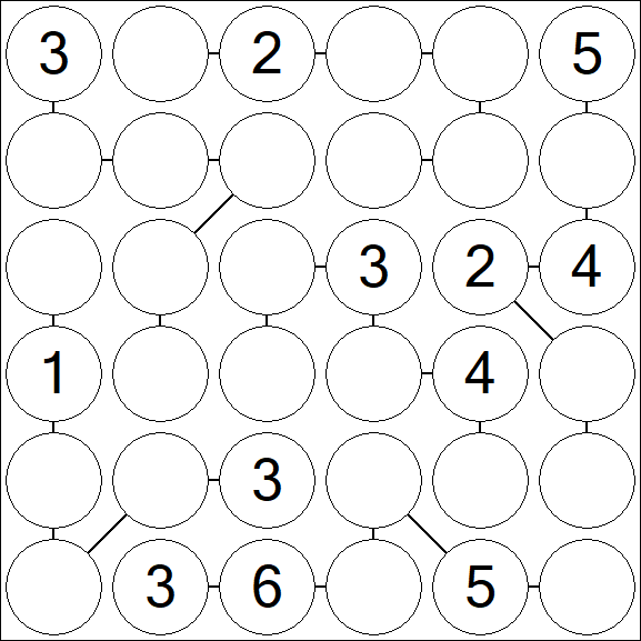 Chain Sudoku 6x6 - Mittel