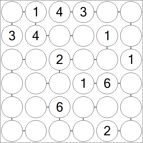 Chain Sudoku 6x6 - Mittel
