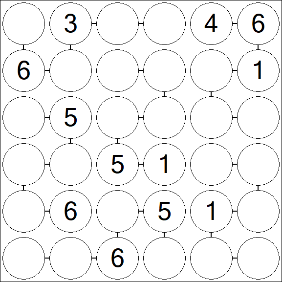 Chain Sudoku 6x6 - Mittel