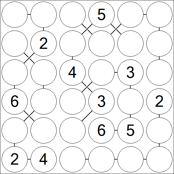 Chain Sudoku 6x6 - Medium