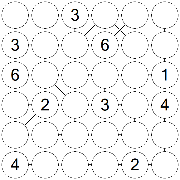 Chain Sudoku 6x6 - Medium