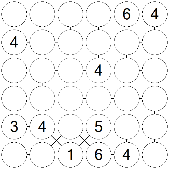 Chain Sudoku 6x6 - Medium