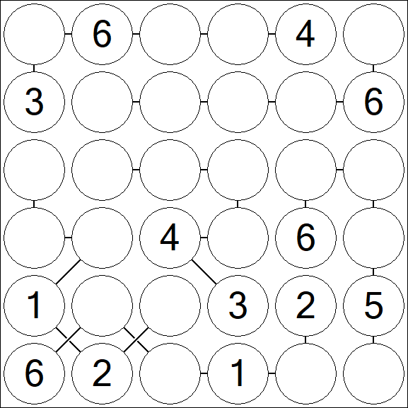 Chain Sudoku 6x6 - Mittel