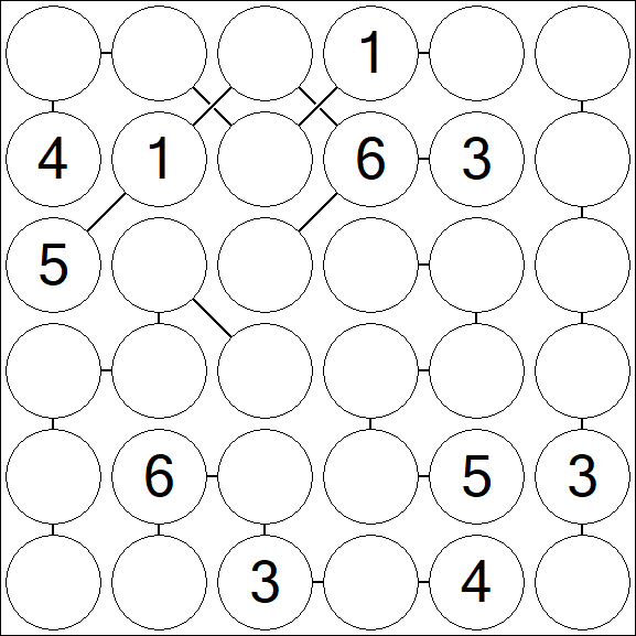 Chain Sudoku 6x6 - Medio