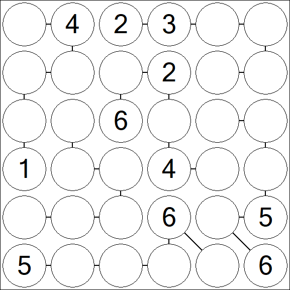 Chain Sudoku 6x6 - Mittel