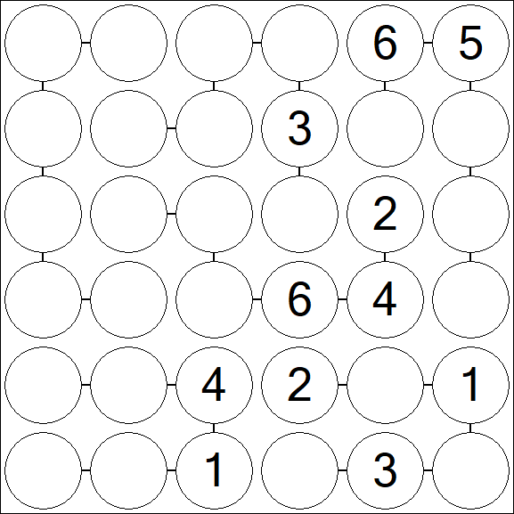 Chain Sudoku 6x6 - Mittel