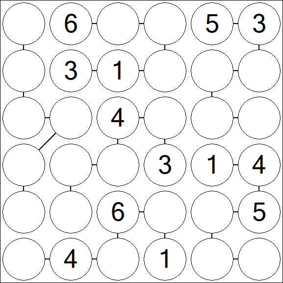 Chain Sudoku 6x6 - Mittel