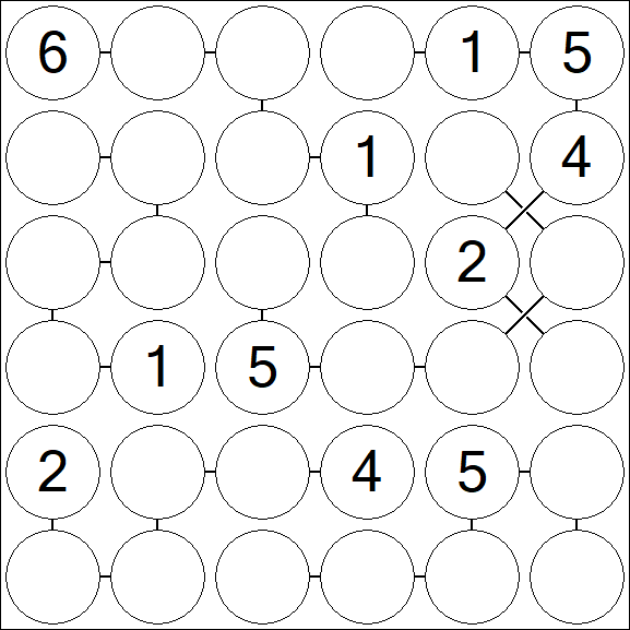 Chain Sudoku 6x6 - Mittel