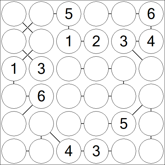 Chain Sudoku 6x6 - Medio