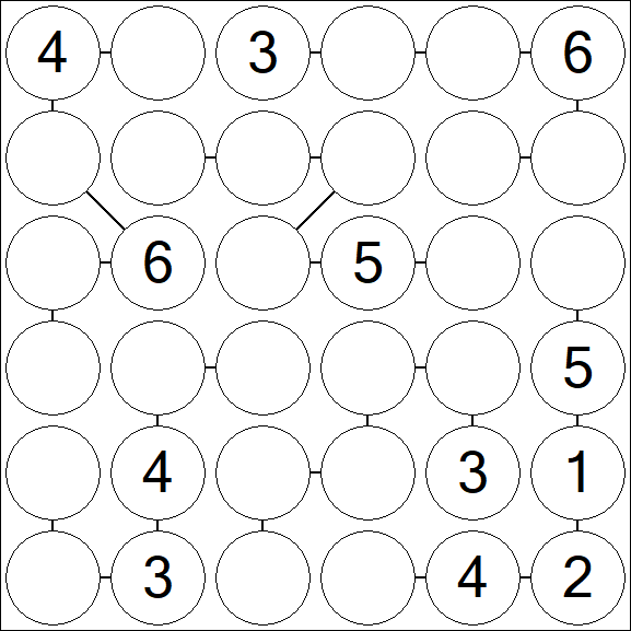 Chain Sudoku 6x6 - Medio