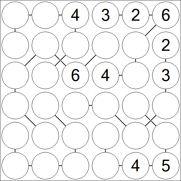 Chain Sudoku 6x6 - Medium