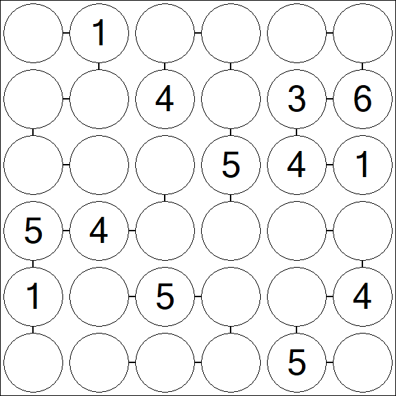 Chain Sudoku 6x6 - Mittel