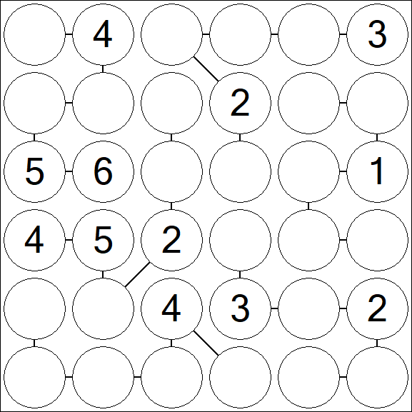 Chain Sudoku 6x6 - Mittel