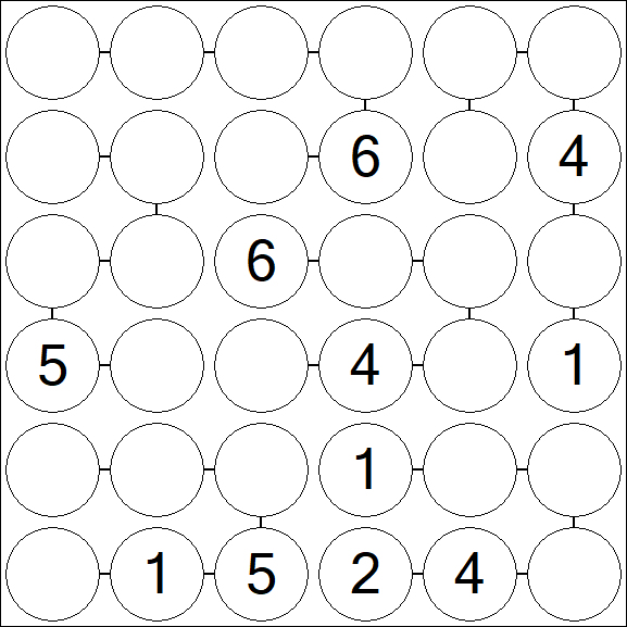 Chain Sudoku 6x6 - Mittel