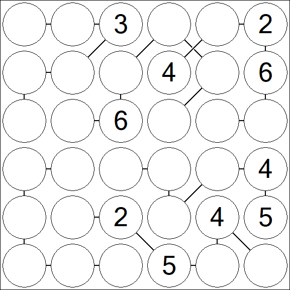 Chain Sudoku 6x6 - Mittel