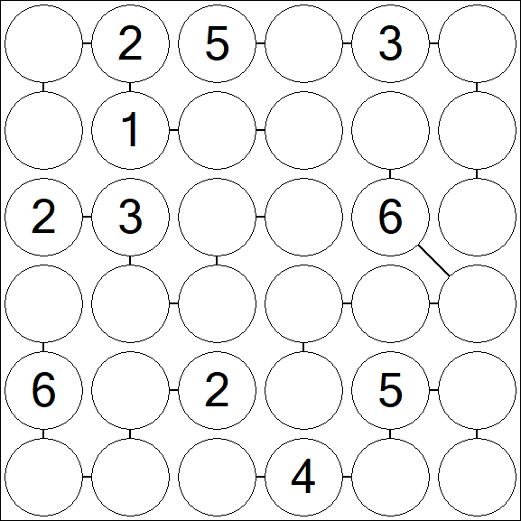 Chain Sudoku 6x6 - Medio