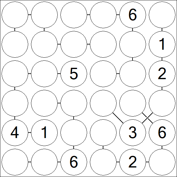 Chain Sudoku 6x6 - Moyen