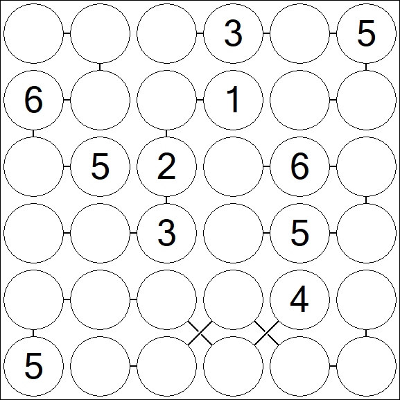 Chain Sudoku 6x6 - Medio