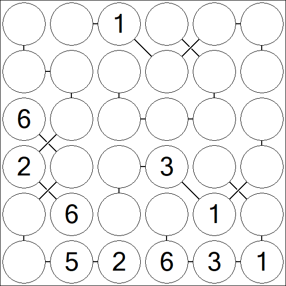 Chain Sudoku 6x6 - Médio