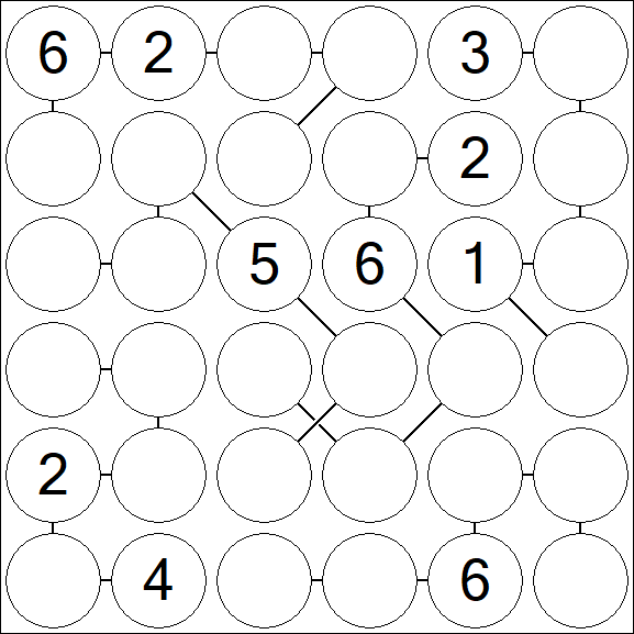 Chain Sudoku 6x6 - Médio