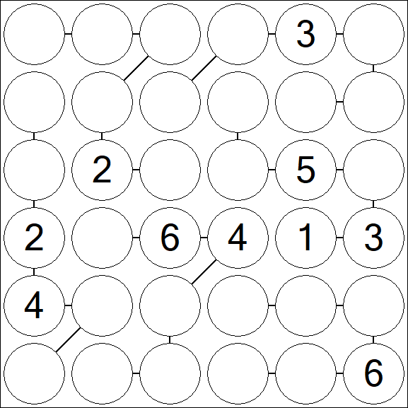 Chain Sudoku 6x6 - Moyen