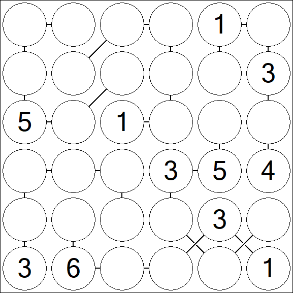 Chain Sudoku 6x6 - Moyen
