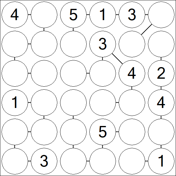 Chain Sudoku 6x6 - Moyen