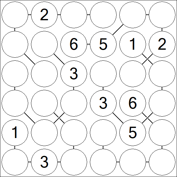 Chain Sudoku 6x6 - Moyen