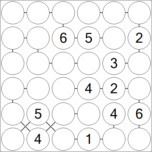 Chain Sudoku 6x6 - Médio