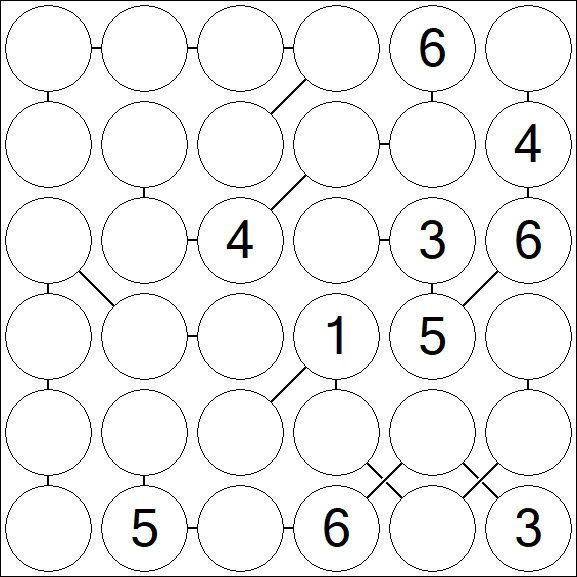 Chain Sudoku 6x6 - Mittel