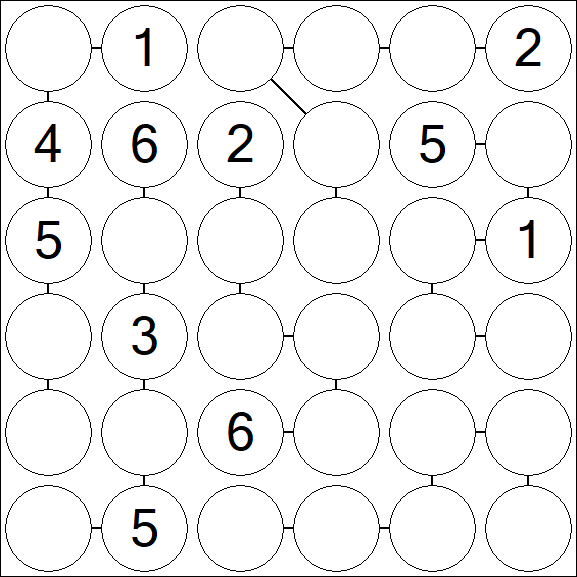 Chain Sudoku 6x6 - Médio