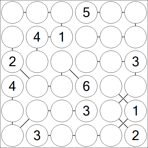Chain Sudoku 6x6 - Moyen