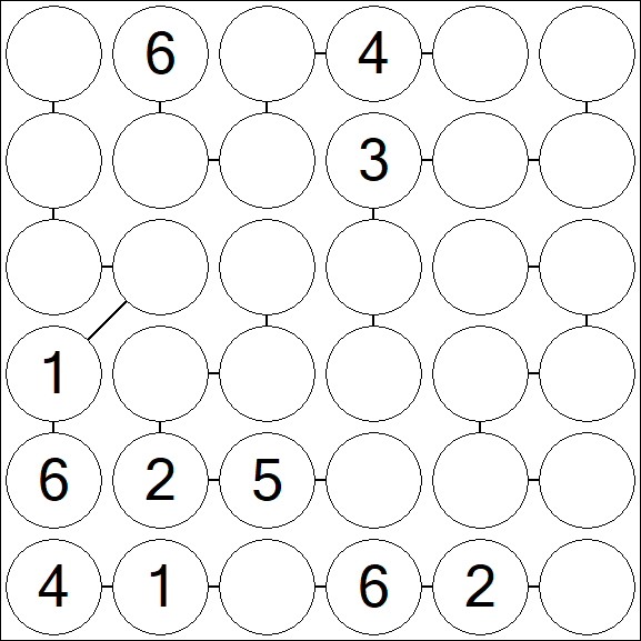 Chain Sudoku 6x6 - Moyen