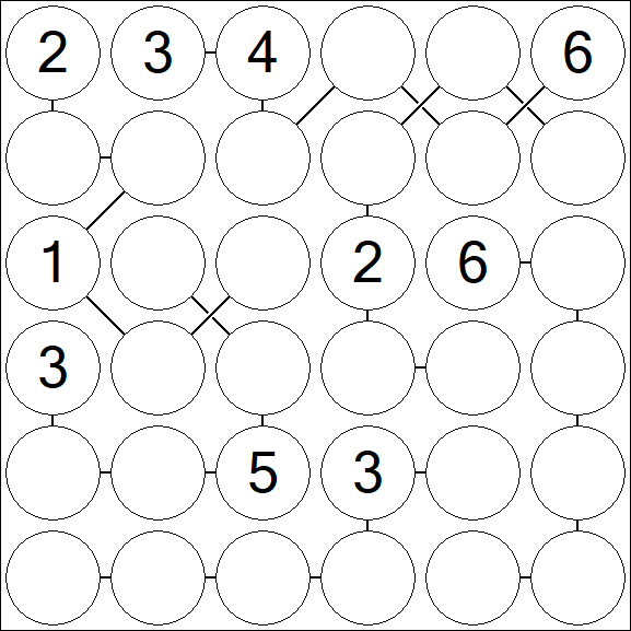 Chain Sudoku 6x6 - Moyen