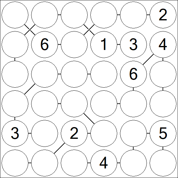 Chain Sudoku 6x6 - Moyen