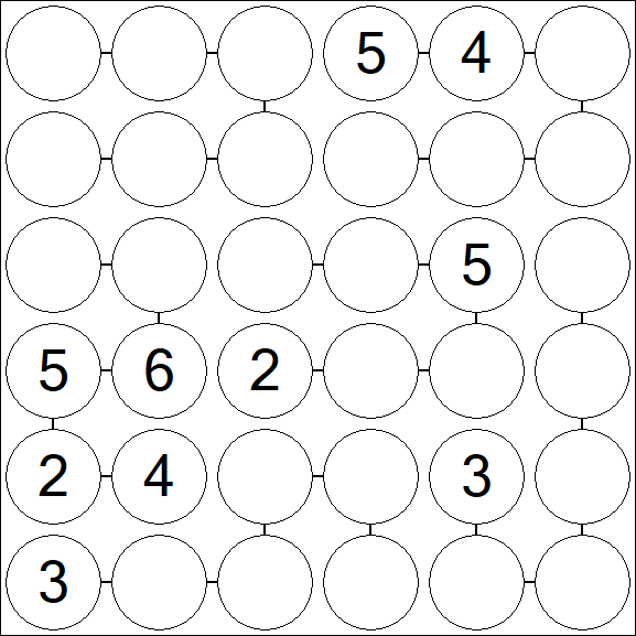 Chain Sudoku 6x6 - Moyen