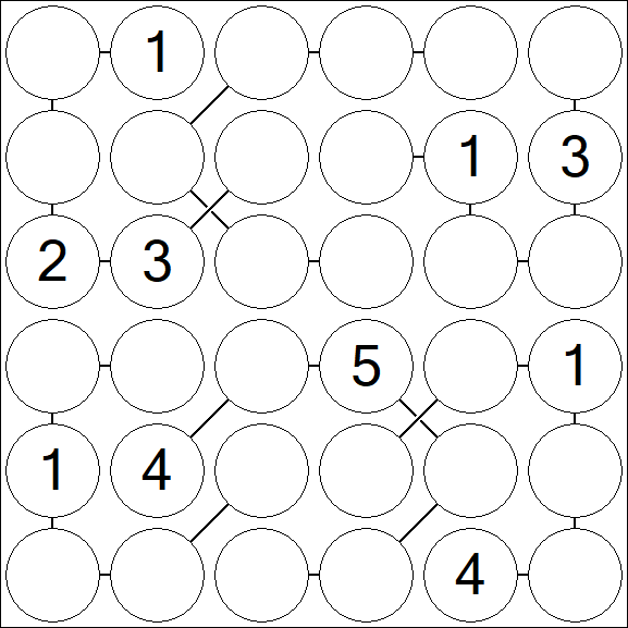 Chain Sudoku 6x6 - Moyen