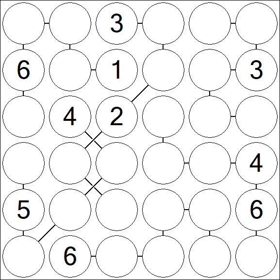 Chain Sudoku 6x6 - Moyen