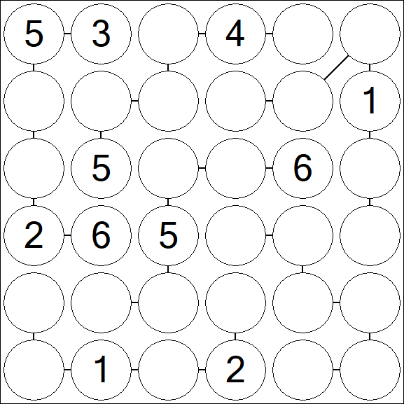 Chain Sudoku 6x6 - Moyen