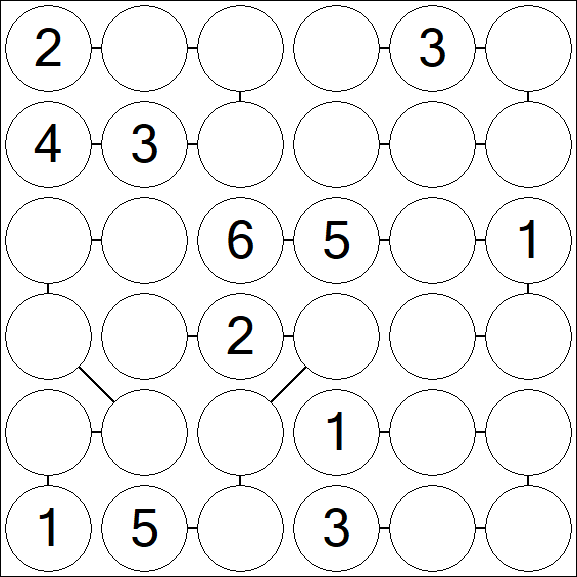 Chain Sudoku 6x6 - Moyen