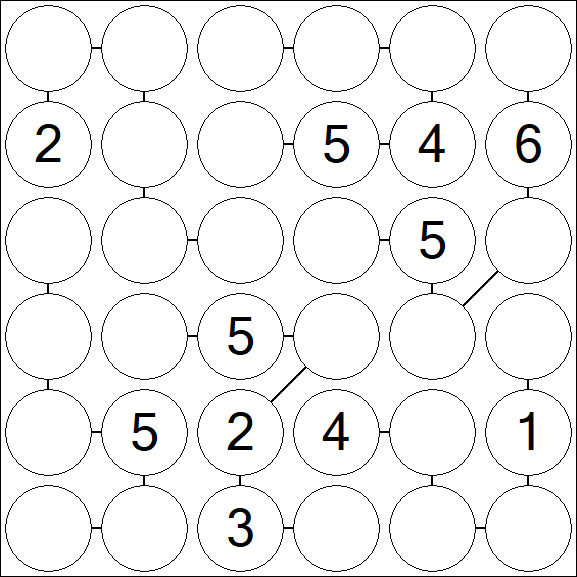 Chain Sudoku 6x6 - Médio