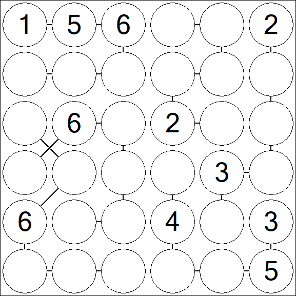 Chain Sudoku 6x6 - Medio