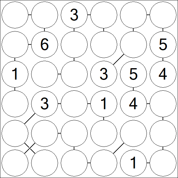 Chain Sudoku 6x6 - Médio
