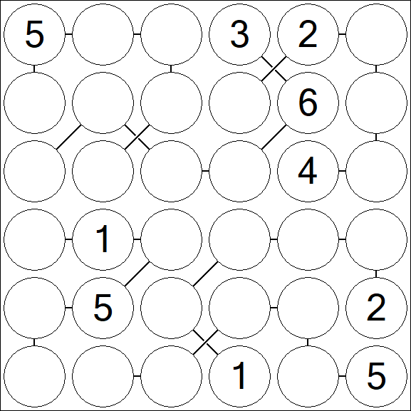 Chain Sudoku 6x6 - Médio