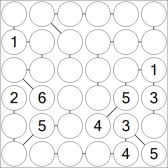 Chain Sudoku 6x6 - Medium